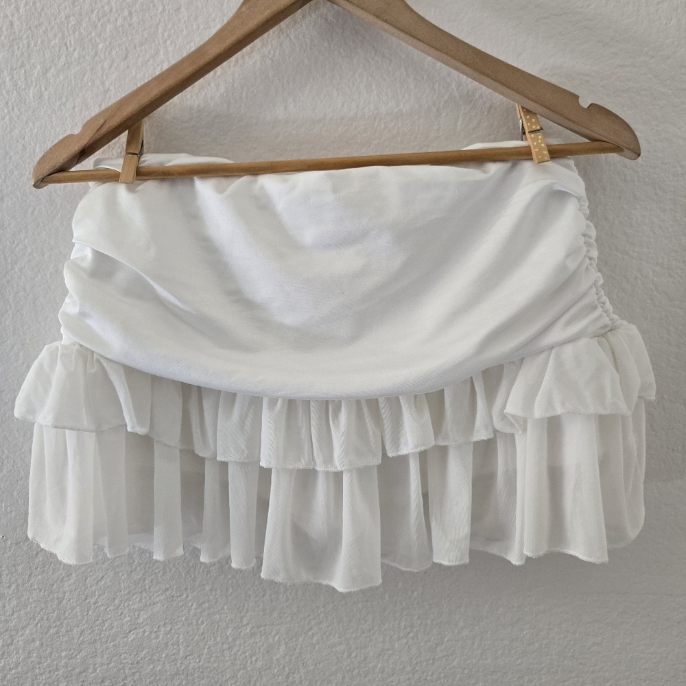 SHEIN White Ruffled Mini Skirt - Picture 6 of 8